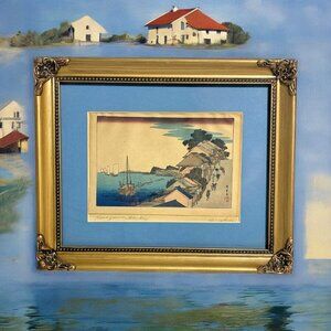 Shima Art Company Vintage Hiroshige Japanese 5x7 1930’s Woodblock Print